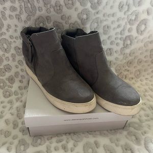 Gray and white stylish booties